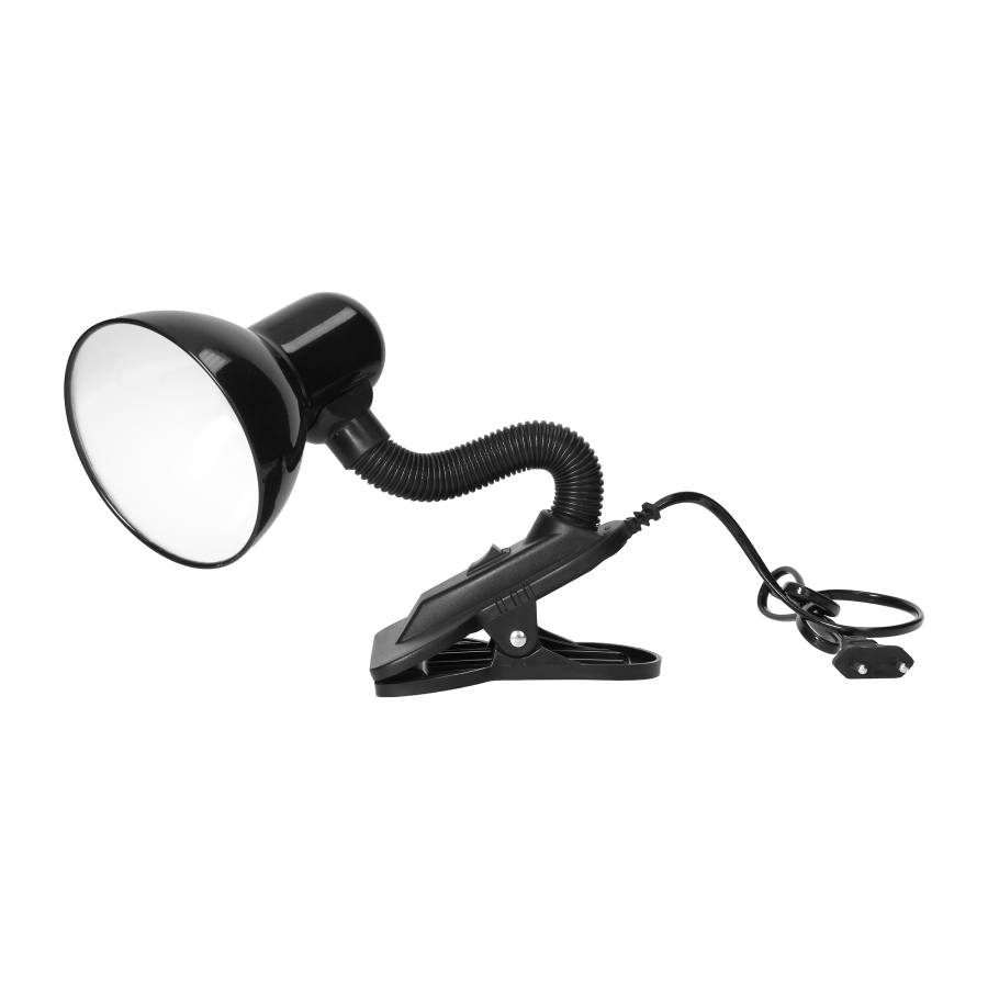 LATSA, desk lamp with a clip, 10W, E27, steel + plastic, black